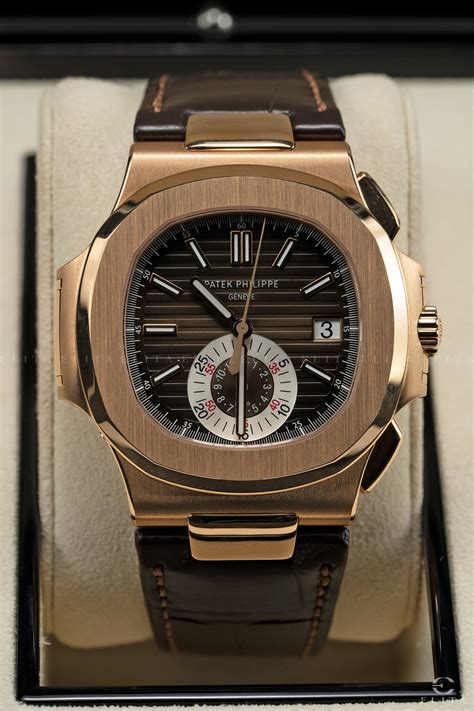 patek philippe nautilus rose gold leather strap price|patek philippe nautilus with diamonds.